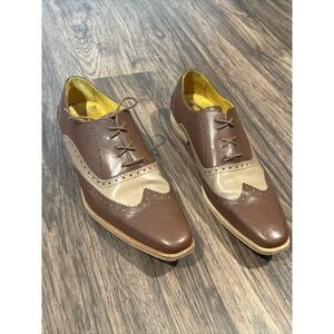 Gently Loved Men's Brown/Tan/Mocha  Undandy Oxford Dress Shoes - Size 46EU